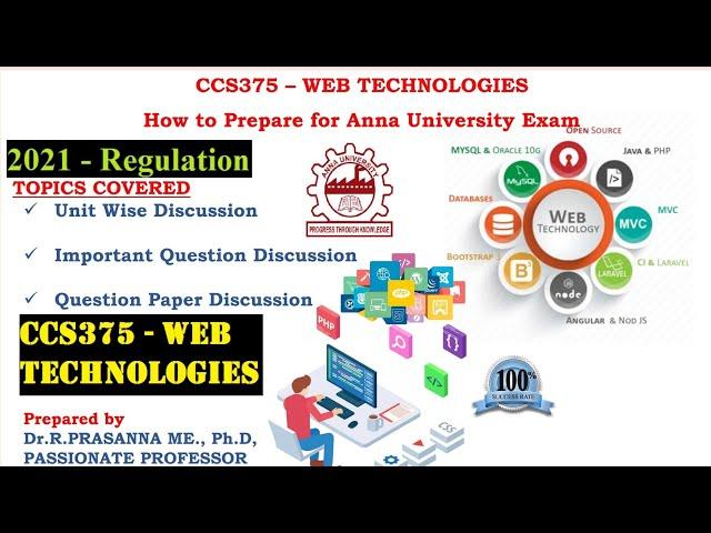 Anna University Exam Preparations - CCS375 Web Technologies Important Questions