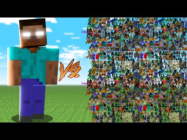 HEROBRINE vs 500 RANDOM MOBS!