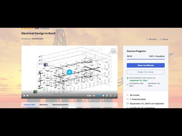 About Video Streaming course Electrical Design in Revit