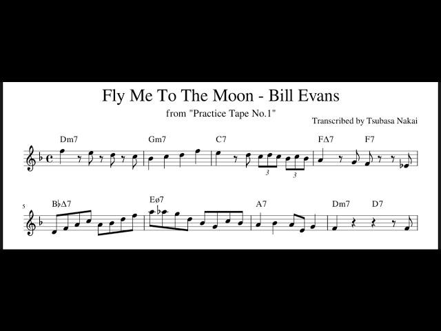 Fly Me To The Moon - Bill Evans Solo Transcription from "Practice Tape No.1"