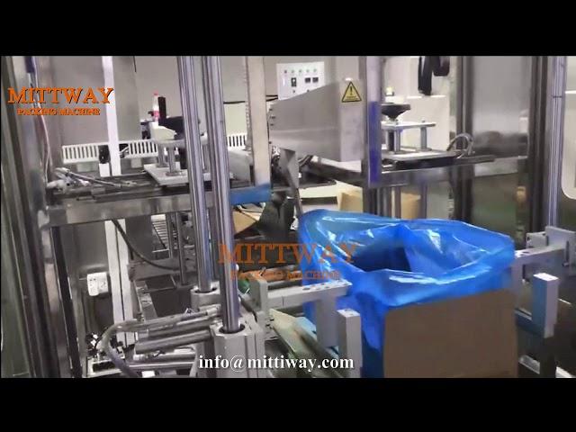 Bag bag decuffer folder and flaps folding case sealer/bag inserter/bag close/case erector/box sealer