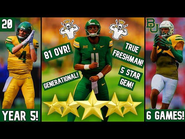 Our GENERATIONAL 5 Star Freshman QB Debuts in Year 5! | College Football 25 Dynasty Mode