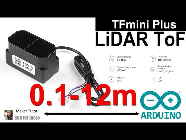 Distance ToF Sensor  Range 0.1 to 12 m for Arduino Raspberry Pi - TFmini Plus