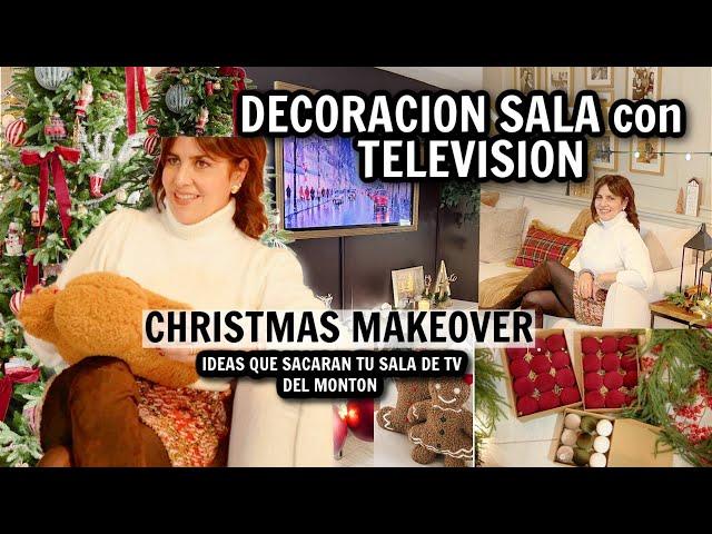 DECORACIÓN de la SALA en Navidad, Ideas Elegantes para DECORAR con TV   Decorando ÁRBOL de NAVIDAD!