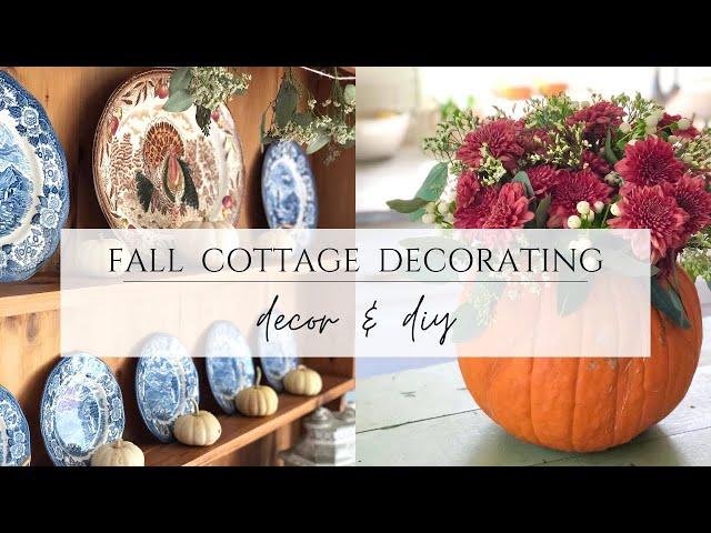 Fall Cottage Decorating - Natural Autumn Decor, Thrifted Cozy Finds, Using What You Have