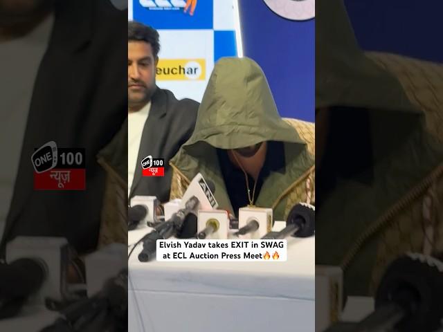 Elvish Yadav takes EXIT in SWAG at ECL 3 Auction Press Meet #elvishyadav #ecl #one100news #shorts