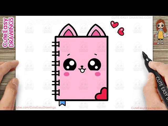 How to Draw a Cute Kitty Notebook Simple & Easy for Kids