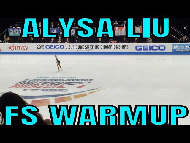 Alysa Liu FS Warmup 2019 Geico U.S.Figure Skating Championships