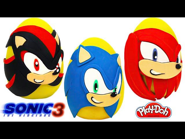 Shadow, Sonic ve Knuckles Sonic 3 Filmi Sürpriz Yumurtalar Oyun Hamuru Playdoh ve Oyuncaklar