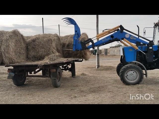 Возим сено,корову с телёнком продали.