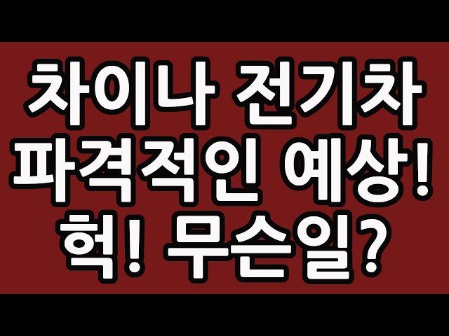 차이나 전기차 파격적인 예상 나왔다! 헉! 무슨일? 중국 주식 주가 전망 TIGER 타이거 ETF SOLACTIVE 테슬라 루시드 아이온큐 TQQQ SOXL TMF