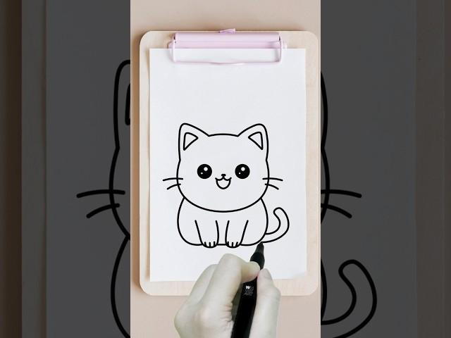 cat drawing tutorial easy for kids  #drawing  #catdrawing #cat #forkids #easydrawing