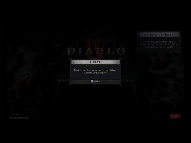 DIABLO IV - COMO RESOLVER O PROBLEMA DE LOGIN ( Código 315306 ) NÃO ENCONTRAR LICENÇA VÁLIDA!