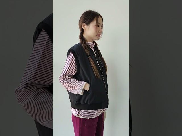 [유니크/내추럴] 시보리배색본딩베스트 #쉬즈팝 #ootd #코디