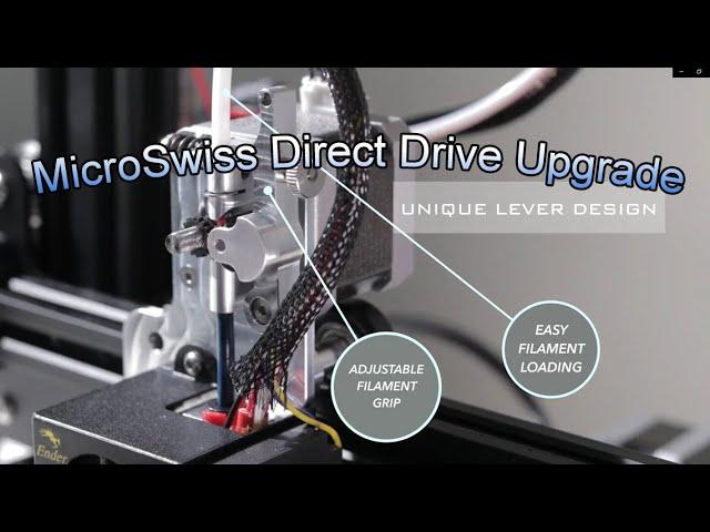 Micro Swiss Direct Drive Extruder Upgrade for Creality CR-10 / Ender 3 Printers