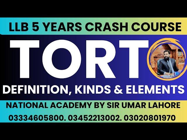 LAW OF TORTS, LECTURE 1, LLB CRASH COURSE STARTED , ONLINE & ON CAMPUS TUITION CLASSES 03452213002