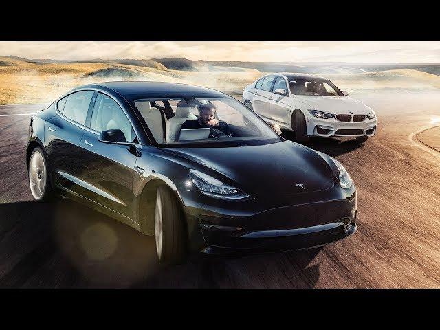 TESLA Model 3 vs BMW M3 Track Battle | Top Gear