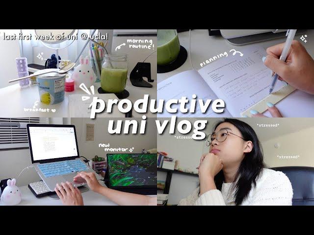 ๑•ᴗ•๑ romanticizing my (last) FIRST WEEK of college | studying, morning routine, monitor unboxing