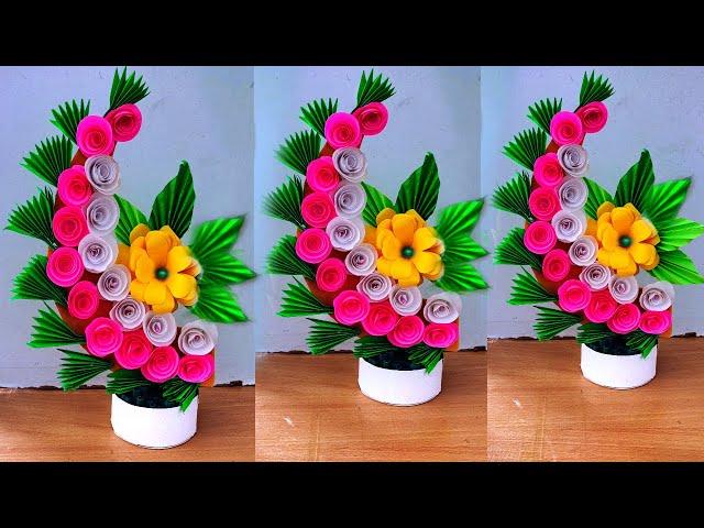 beautiful flower bouquet making with paper / diy flower bouquet