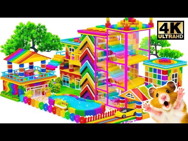 How To Make Slope Mansion Has Expensive Fountain & Glass Elevator And Fish Pond Magnet Balls