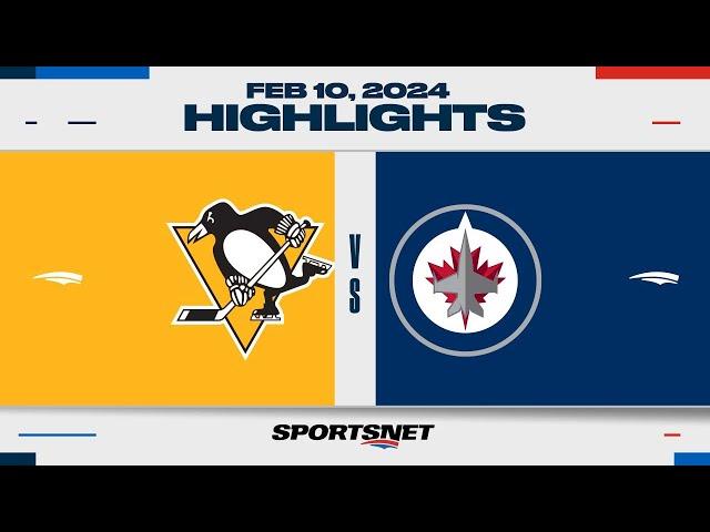 NHL Highlights | Penguins vs. Jets - February 10, 2024