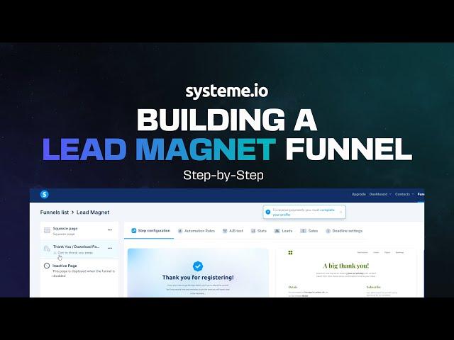 How To Build a Lead Magnet Funnel in [Systeme io] FREE Course