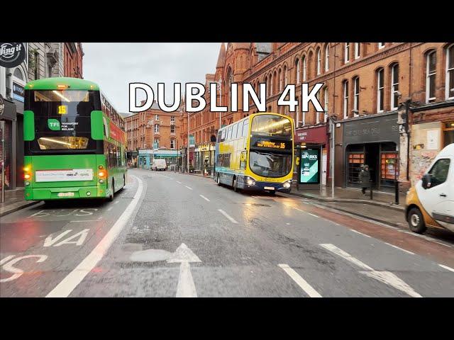 Dublin 4K - Driving Downtown - Misty Morning