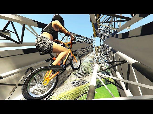 GTA 5 EPiC BMX STUNTS Race #4 (GTA 5 PC Stunts)