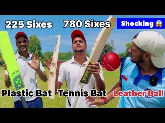 Plastic Bat And Tennis Bat Vs Leather Ball  150m Six  Cricket With Vishal Challenge