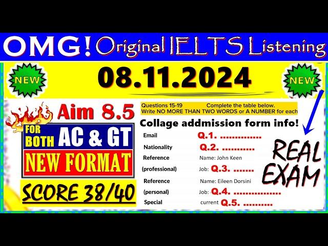 IELTS LISTENING PRACTICE TEST 2024 WITH ANSWERS | 08.11.2024