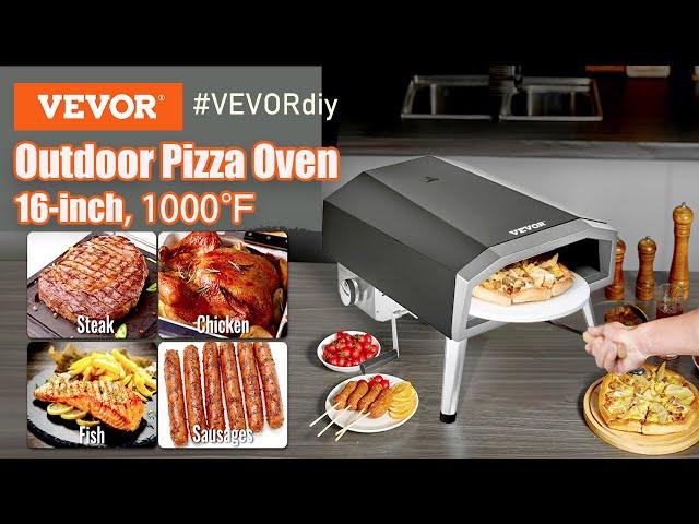 VEVOR Outdoor Pizza Oven, 16-inch, Waterproof Cover, Peel, IR Thermometer, Gas Burner, CSA Listed