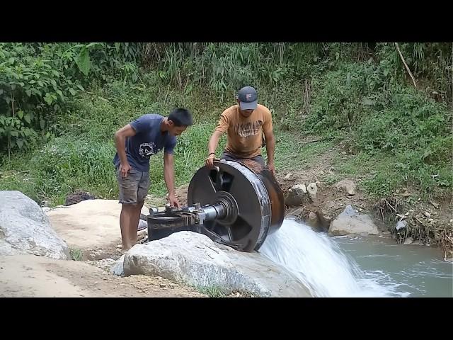 Men Build DIY Hydroelectric Water Turbine in a River Current | Start to Finish By @Life_in_Vietnam