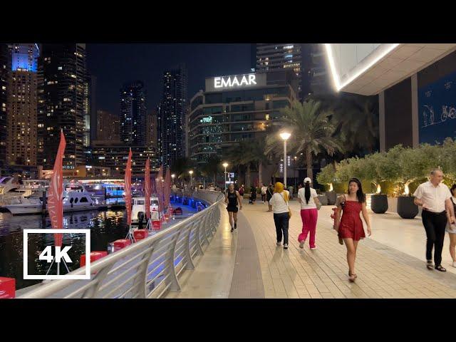 4K Night Walk - Dubai Marina - November 2024 [ASMR non-Stop]