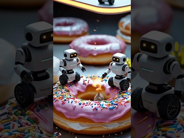 Tiny Robots Harvest Sugar from a Donut!  | Futuristic Candy Mining Animation #futureframeai