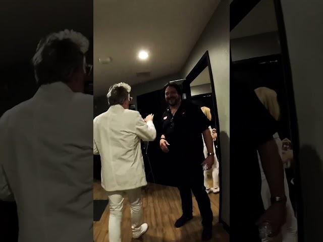 Walking off-stage after a fabulous show in Denver. #thethompsontwins #80smusic