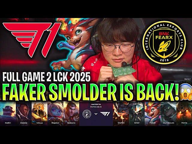 FAKER SMOLDER IS BACK! - T1 vs BFX GAME 2 LCK SPRING 2025 W8D2 | T1 vs BNK FEARX G2 LCK 2025