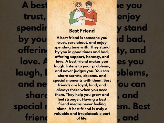 Learn English with Simple Explanation  What is a Best Friend  Easy English for Beginners