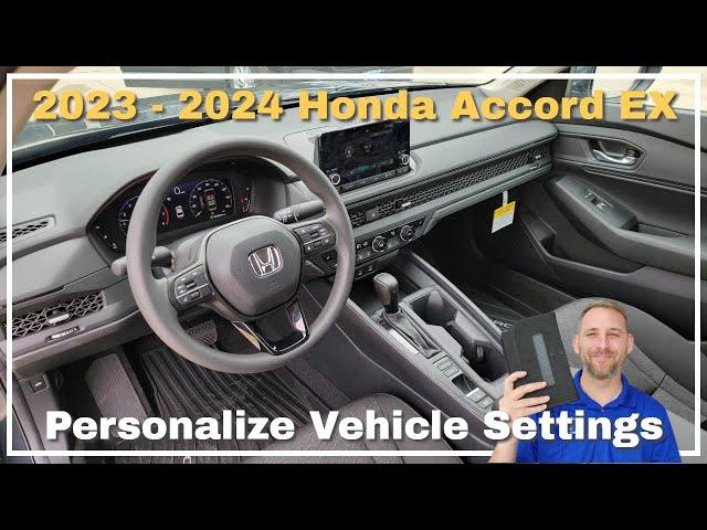 2023 - 2024 Honda Accord EX Vehicle Settings