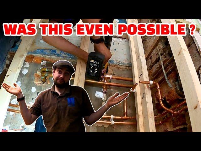 FULL WET ROOM PLUMBING FIRST FIX IN A DAY FROM SCRATCH