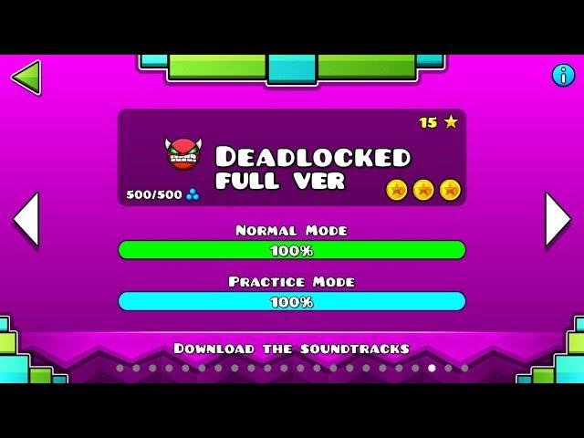 Geometry Dash - Deadlocked (FULL VER) All Coin /  Partition