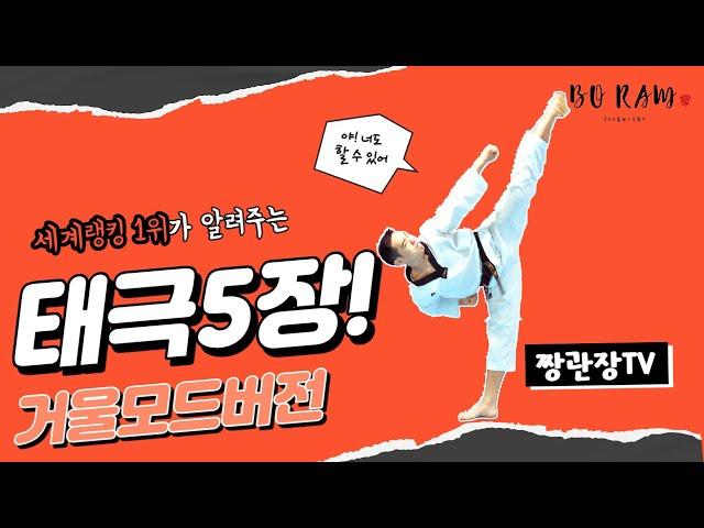 [태극5장 거울모드] 태권도품새 쉽게 보고 배우기!!! 동작이름 구령 (교육용) feat. Under 40 품새 세계랭킹 1위