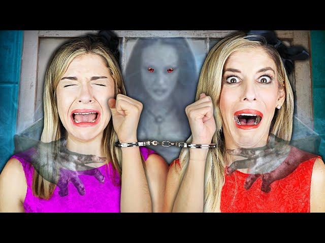 24 Hours HANDCUFFED in Hacker Mini Mansion with Real Ghost | Rebecca Zamolo