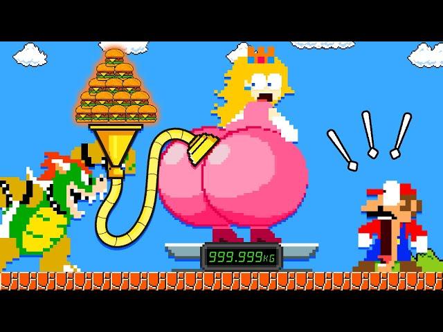 Super Mario Bros: Mario Vs  Peach IDEAL BUTT Super Sized Maze Escape | Game Animation