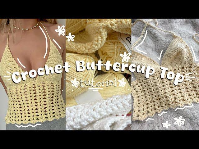 crochet buttercup top relaxed tutorial | crochet summer tops 