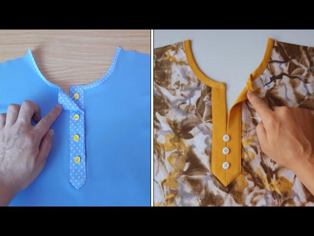 2 Beautiful easy methods of neck cutting and stitching the professional|  neck design