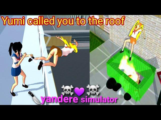 Yumi called you to the rooftop yandere simulator in sakura school simulator