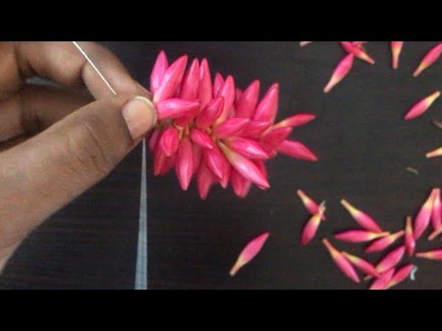 How to string Arali flower garland/Arali flower malai/flower garland/flower veni