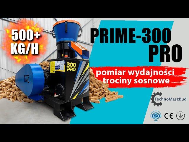 Peleciarka / granulator PRIME- 300 PRO | Pomiar wydajności na trocinach sosnowych