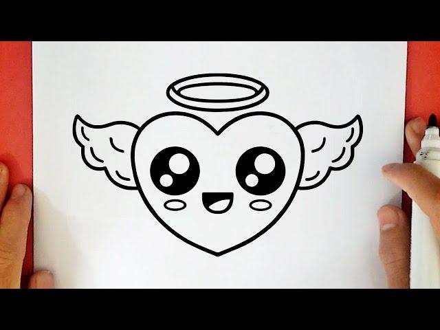 HOW TO DRAW A CUTE HEART WITH WINGS