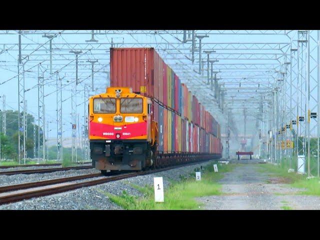 Powerful Diesel Locomotives WDG-6G wth Double Stack Container Trains